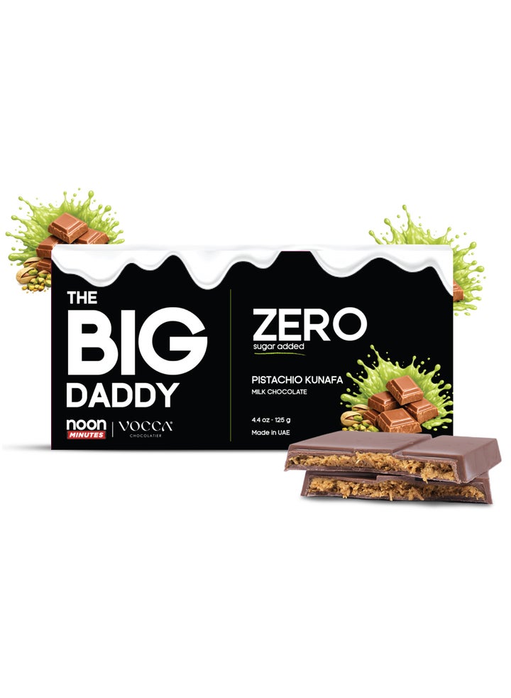 Zero Added Sugar Viral Pistachio Kunafa Filled Milk Chocolate Bar 125g